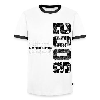 Limited Edition 2006 Year of birth 2006 Birthday - Men's Ringer Shirt - white/black - Front - AI Model Female 172 light (172cm) & AI Model Male 178 dark (178cm)