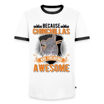 Parce que les chinchillas sont impressionnants - T-shirt contrasté Homme - blanc/noir - Devant - AI Model Female 172 light (172cm) & AI Model Male 178 dark (178cm)