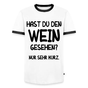 Vino Weinliebhaber Geschenk Wein Weinfest Rotwein - Männer Kontrast-T-Shirt - Weiß/Schwarz - Vorne - AI Model Female 172 light (172cm) & AI Model Male 178 dark (178cm)