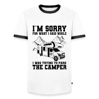 Campeur - T-shirt contrasté Homme - blanc/noir - Devant - AI Model Female 172 light (172cm) & AI Model Male 178 dark (178cm)