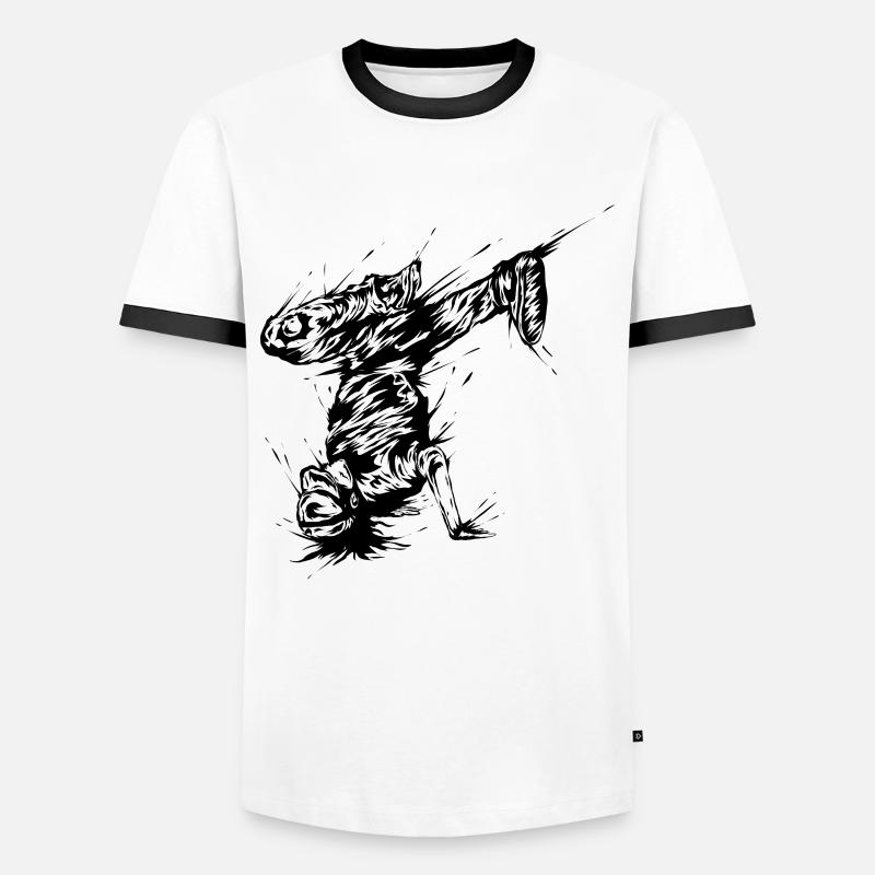 Breakdancer - Men's Ringer Shirt - white/black