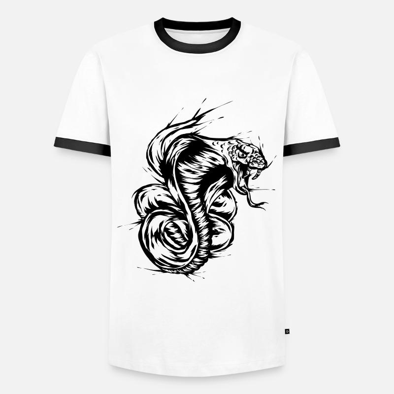 Cobra Snake - Men's Ringer Shirt - white/black