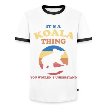 Koala Saying Australia Marsupial Koalas Gift - Men's Ringer Shirt - white/black - Front - AI Model Female 172 light (172cm) & AI Model Male 178 dark (178cm)