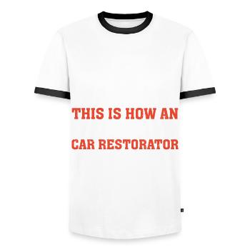 This Is How Awesome Car Restorator Looks - Männer Kontrast-T-Shirt - Weiß/Schwarz - Vorne - AI Model Female 172 light (172cm) & AI Model Male 178 dark (178cm)
