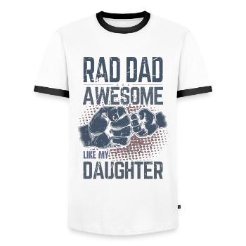 Rad Dad - Génial comme ma fille - Fist Bump - T-shirt contrasté Homme - blanc/noir - Devant - AI Model Female 172 light (172cm) & AI Model Male 178 dark (178cm)