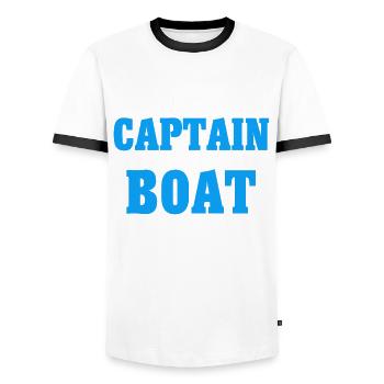 Femme Capitaine de bateau Capitaines - T-shirt contrasté Homme - blanc/noir - Devant - AI Model Female 172 light (172cm) & AI Model Male 178 dark (178cm)