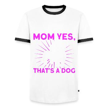 Dackel Dackel Dackel Mama Dackel Haustier - Männer Kontrast-T-Shirt - Weiß/Schwarz - Vorne - AI Model Female 172 light (172cm) & AI Model Male 178 dark (178cm)