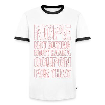 Coupon Shopper Discount Couponer Vente à prix réduit - T-shirt contrasté Homme - blanc/noir - Devant - AI Model Female 172 light (172cm) & AI Model Male 178 dark (178cm)