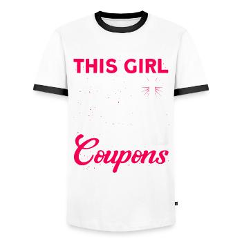 Gutschein Shopper Rabatt Couponer Rabattverkauf - Männer Kontrast-T-Shirt - Weiß/Schwarz - Vorne - AI Model Female 172 light (172cm) & AI Model Male 178 dark (178cm)