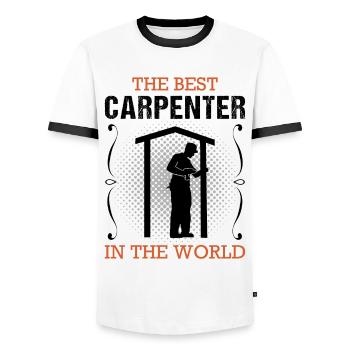 Carpenter Profession Carpenter Craftsman Gift - Men's Ringer Shirt - white/black - Front - AI Model Female 172 light (172cm) & AI Model Male 178 dark (178cm)