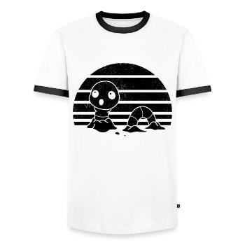 Drôle d’amoureux des vers de compostage - T-shirt contrasté Homme - blanc/noir - Devant - AI Model Female 172 light (172cm) & AI Model Male 178 dark (178cm)