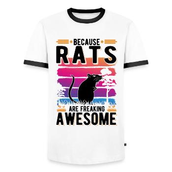Because Rats are freaking awesome Ratte - Männer Kontrast-T-Shirt - Weiß/Schwarz - Vorne - AI Model Female 172 light (172cm) & AI Model Male 178 dark (178cm)