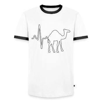 Dromedary Heartbeat - Men's Ringer Shirt - white/black - Front - AI Model Female 172 light (172cm) & AI Model Male 178 dark (178cm)