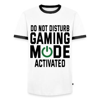 Do Not Disturb Gaming Mode Activated Video Game Pl - Männer Kontrast-T-Shirt - Weiß/Schwarz - Vorne - AI Model Female 172 light (172cm) & AI Model Male 178 dark (178cm)