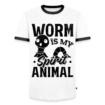 Nice Worm I Worm est mon ver animal spirituel - T-shirt contrasté Homme - blanc/noir - Devant - AI Model Female 172 light (172cm) & AI Model Male 178 dark (178cm)