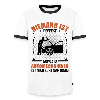 Automechaniker Beruf Lustiger Spruch Geschenk - Männer Kontrast-T-Shirt - Weiß/Schwarz - Vorne - AI Model Female 172 light (172cm) & AI Model Male 178 dark (178cm)