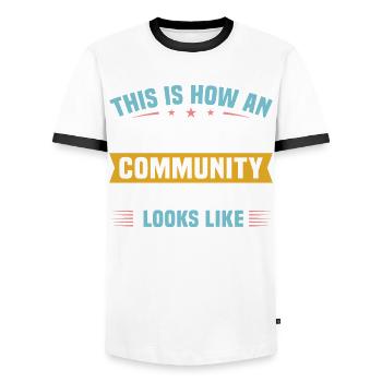 Awesome Community Social Worker - Männer Kontrast-T-Shirt - Weiß/Schwarz - Vorne - AI Model Female 172 light (172cm) & AI Model Male 178 dark (178cm)