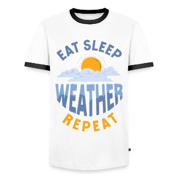 Meteorologist Weather Forecast - Men's Ringer Shirt - white/black - Front - AI Model Female 172 light (172cm) & AI Model Male 178 dark (178cm)