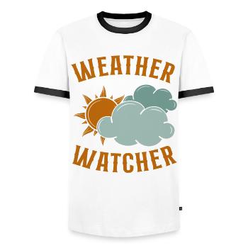 Meteorologist Weather Forecast - Men's Ringer Shirt - white/black - Front - AI Model Female 172 light (172cm) & AI Model Male 178 dark (178cm)