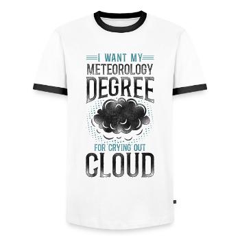 Météorologue Prévisions météorologiques - T-shirt contrasté Homme - blanc/noir - Devant - AI Model Female 172 light (172cm) & AI Model Male 178 dark (178cm)