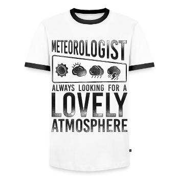 Meteorologist Weather Forecast - Männer Kontrast-T-Shirt - Weiß/Schwarz - Vorne - AI Model Female 172 light (172cm) & AI Model Male 178 dark (178cm)