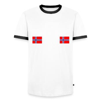 Skandinavien Norwegen Norweger Norwegisch - Männer Kontrast-T-Shirt - Weiß/Schwarz - Vorne - AI Model Female 172 light (172cm) & AI Model Male 178 dark (178cm)