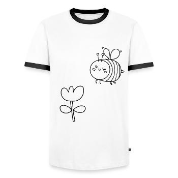 Kinder T-Shirt Ausmalen Biene Design Malen Deko - Männer Kontrast-T-Shirt - Weiß/Schwarz - Vorne - AI Model Female 172 light (172cm) & AI Model Male 178 dark (178cm)