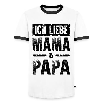 Ich Liebe Mama Papa - Männer Kontrast-T-Shirt - Weiß/Schwarz - Vorne - AI Model Female 172 light (172cm) & AI Model Male 178 dark (178cm)