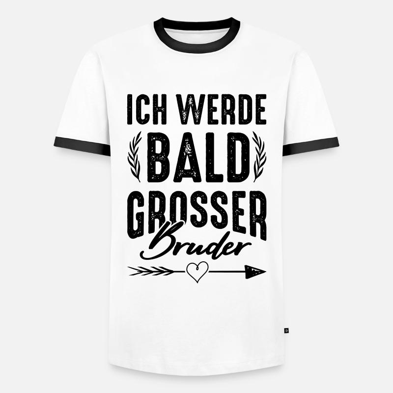 Ich werde grosser Bruder - Männer Kontrast-T-Shirt - Weiß/Schwarz