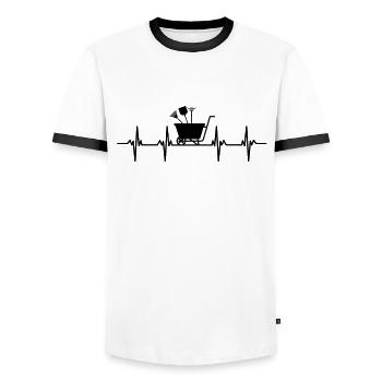 Gärtner Gärtnerin Hecke Rasen Rasenmähen Garten - Männer Kontrast-T-Shirt - Weiß/Schwarz - Vorne - AI Model Female 172 light (172cm) & AI Model Male 178 dark (178cm)
