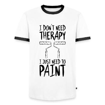Painter and Varnisher Painter Painter - Men's Ringer Shirt - white/black - Front - AI Model Female 172 light (172cm) & AI Model Male 178 dark (178cm)