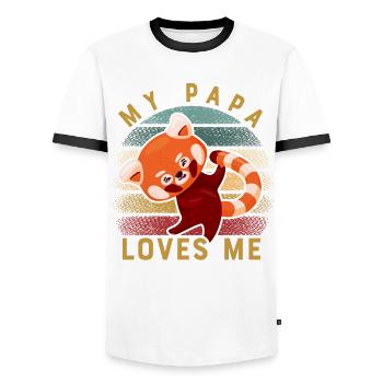 Mon papa m’aime - T-shirt contrasté Homme - blanc/noir - Devant - AI Model Female 172 light (172cm) & AI Model Male 178 dark (178cm)