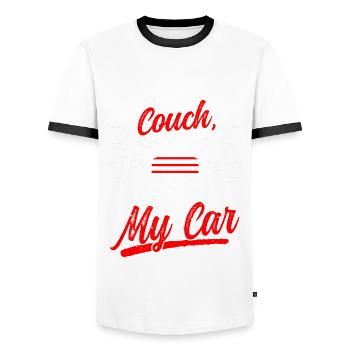 Funny Car Repair Shop Car Mechanic Car Lovers - Men's Ringer Shirt - white/black - Front - AI Model Female 172 light (172cm) & AI Model Male 178 dark (178cm)