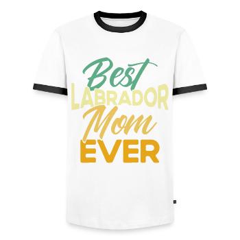 Haustier Labrador Mama Hund Labrador - Männer Kontrast-T-Shirt - Weiß/Schwarz - Vorne - AI Model Female 172 light (172cm) & AI Model Male 178 dark (178cm)