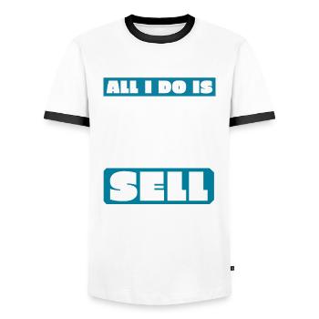 Manger dormir Vendre des biens immobiliers pour - T-shirt contrasté Homme - blanc/noir - Devant - AI Model Female 172 light (172cm) & AI Model Male 178 dark (178cm)