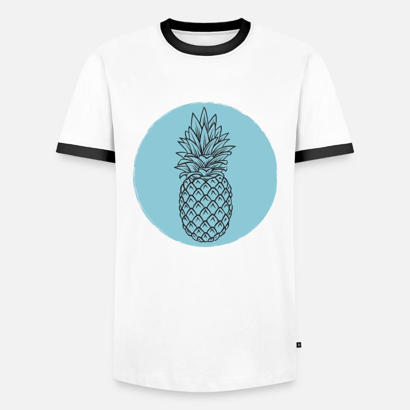 Pineapple - Men's Ringer Shirt - white/black
