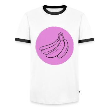 Banane - Männer Kontrast-T-Shirt - Weiß/Schwarz - Vorne - AI Model Female 172 light (172cm) & AI Model Male 178 dark (178cm)
