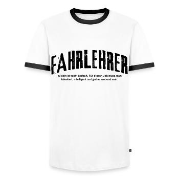 Fahrlehrer zu sein ist nicht einfach - Männer Kontrast-T-Shirt - Weiß/Schwarz - Vorne - AI Model Female 172 light (172cm) & AI Model Male 178 dark (178cm)