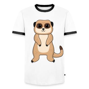 Meerkat Lover Gift Funny Animals - Men's Ringer Shirt - white/black - Front - AI Model Female 172 light (172cm) & AI Model Male 178 dark (178cm)