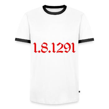 Schweiz T-shirt Geschenkidee - Männer Kontrast-T-Shirt - Weiß/Schwarz - Vorne - AI Model Female 172 light (172cm) & AI Model Male 178 dark (178cm)