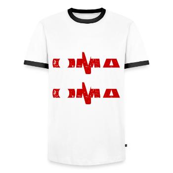 Engländerin Englandische Oma England - Männer Kontrast-T-Shirt - Weiß/Schwarz - Vorne - AI Model Female 172 light (172cm) & AI Model Male 178 dark (178cm)
