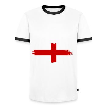 England Engländer Englisches - Männer Kontrast-T-Shirt - Weiß/Schwarz - Vorne - AI Model Female 172 light (172cm) & AI Model Male 178 dark (178cm)