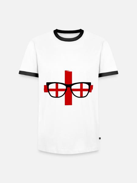 Engländer Englisches England - Männer Kontrast-T-Shirt - Weiß/Schwarz