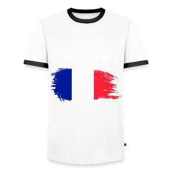 Frankreich Franzose Französisches - Männer Kontrast-T-Shirt - Weiß/Schwarz - Vorne - AI Model Female 172 light (172cm) & AI Model Male 178 dark (178cm)