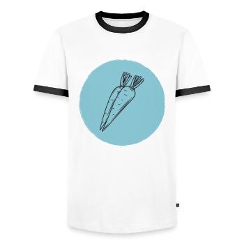 Carotte - T-shirt contrasté Homme - blanc/noir - Devant - AI Model Female 172 light (172cm) & AI Model Male 178 dark (178cm)
