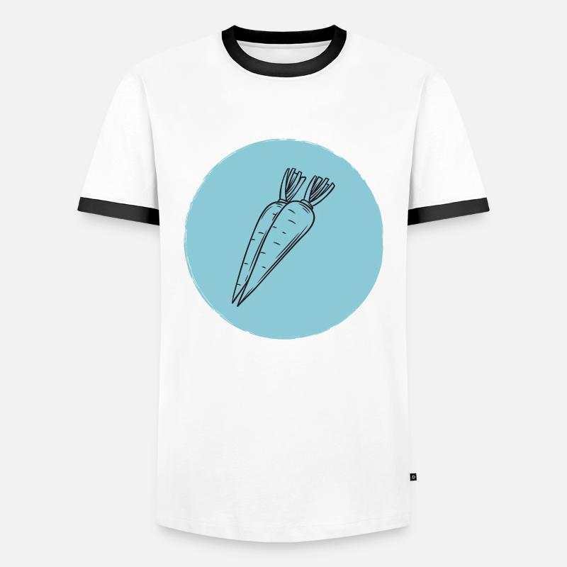 Karotte - Männer Kontrast-T-Shirt - Weiß/Schwarz