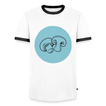 Pilze - Männer Kontrast-T-Shirt - Weiß/Schwarz - Vorne - AI Model Female 172 light (172cm) & AI Model Male 178 dark (178cm)