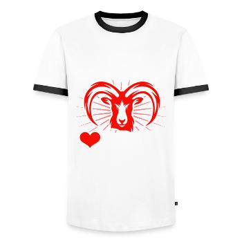 Vintage Retro Goat Breeder Goat Goat Lover - Men's Ringer Shirt - white/black - Front - AI Model Female 172 light (172cm) & AI Model Male 178 dark (178cm)