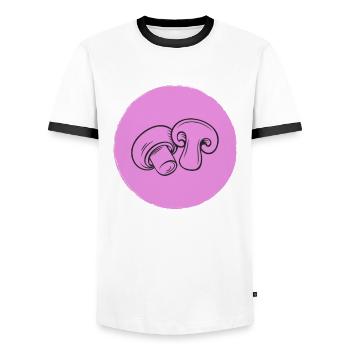 Pilze - Männer Kontrast-T-Shirt - Weiß/Schwarz - Vorne - AI Model Female 172 light (172cm) & AI Model Male 178 dark (178cm)