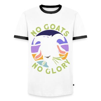 Vintage Retro Goat Breeder Goat Goat Lover - Men's Ringer Shirt - white/black - Front - AI Model Female 172 light (172cm) & AI Model Male 178 dark (178cm)